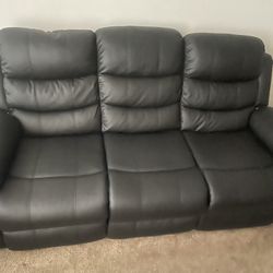 Black leather Recliner Furniture 