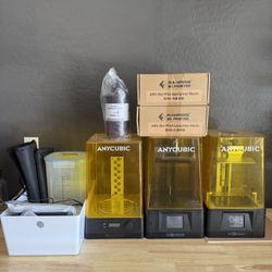 Two Anycubic Resin Printers, Curing Station And Accessories