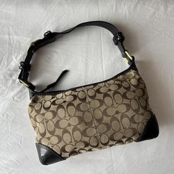 Vintage Coach Brown Signature Canvas bleeker bag