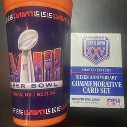 Super Bowl XXV Limited Edition Silver Anniversary Card Set Bundle