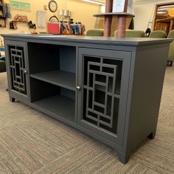 Tv stand 60” Sideboard Buffet Table with 2 Doors, Storage Cabinet with Adjustable Shelves,Gray , New