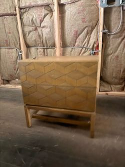 Modern Geometric 3-Drawer Wood Nightstand / Accent Cabinet