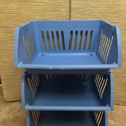 Blue Three Tier Organizer For Toys