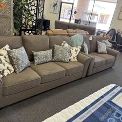 Sofa And Loveseat In Brown 