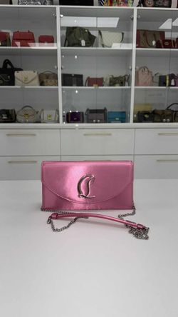 Christian Louboutin Loubi 54 Leather Crossbody Bag In Metallic Pink