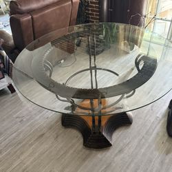 Round Glass Dining Table 