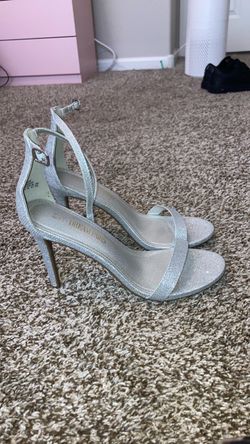 Dream Pairs Silver Glitter Stiletto Heels