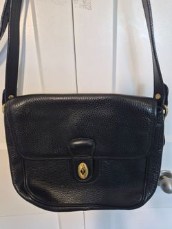 Black leather crossbody bag with gold hardware #crossbody #leather