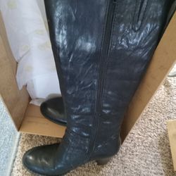 6.5black Leather Born Women Boot