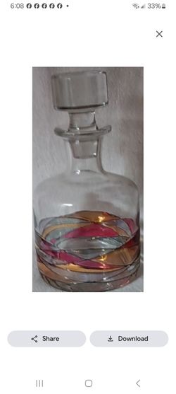 Antoni Barcelona Glass Decanter with Stopper and Painted Base