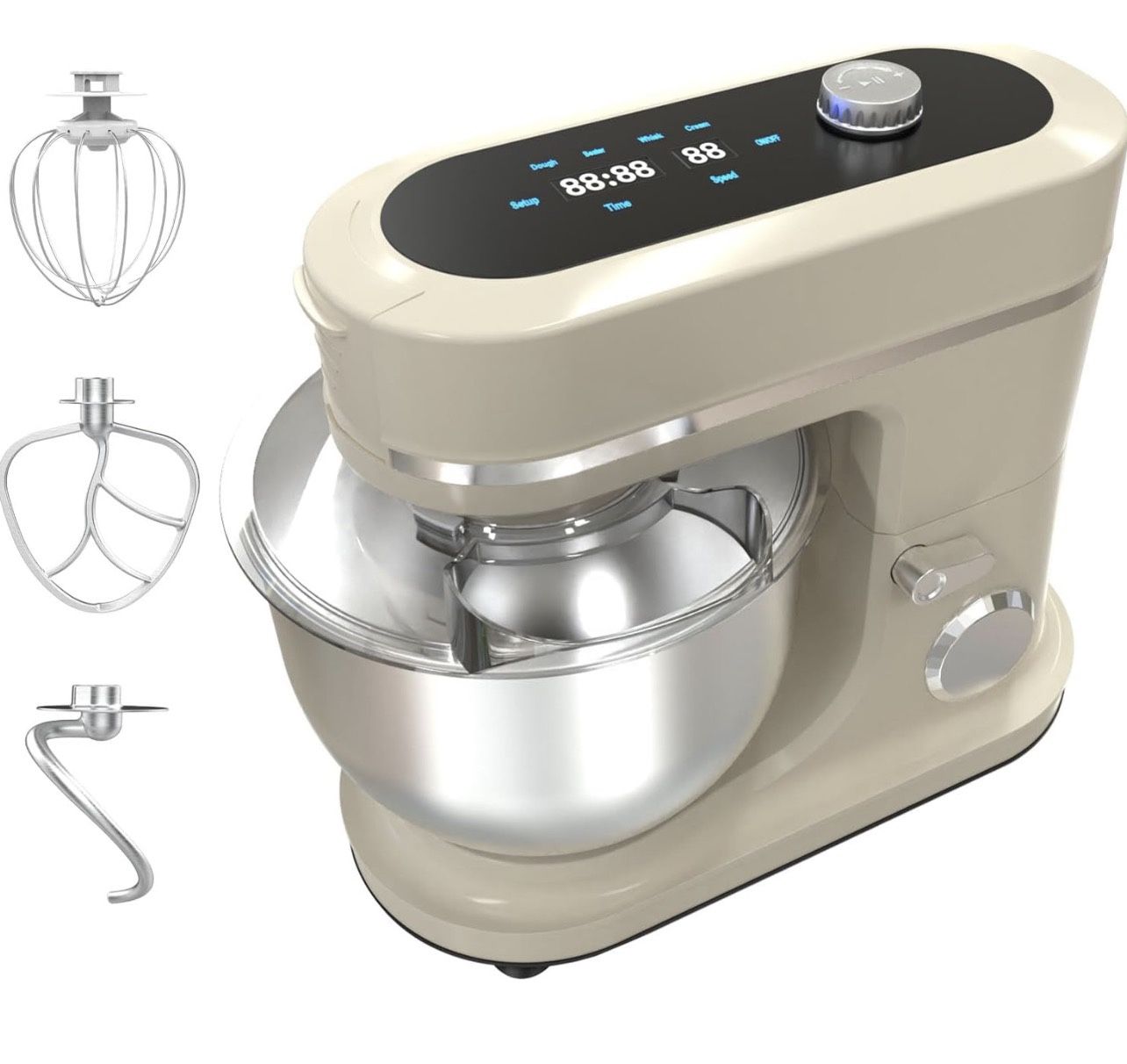 900W Stand Mixer 8 QT kitchen Dough mixers LED Touch Screen Adjustable Speed Electric Household Mixers With Bowl,Dough Hook,Whisk And Beater For Bakin