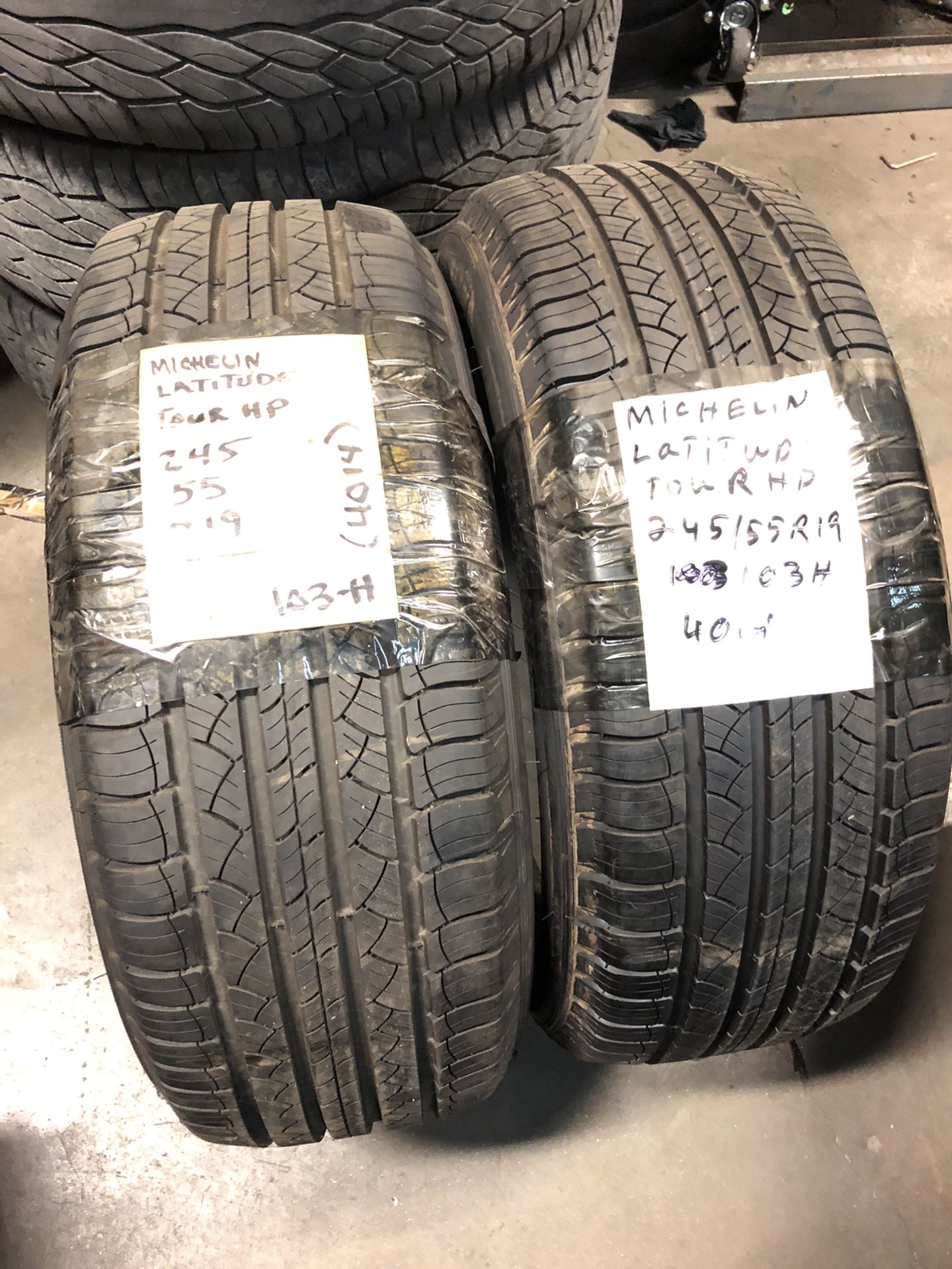 2 new take off tires Michelin latitude hp 245x55x19