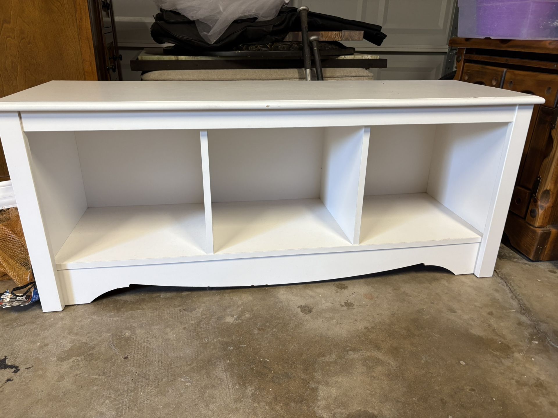 White bed end table