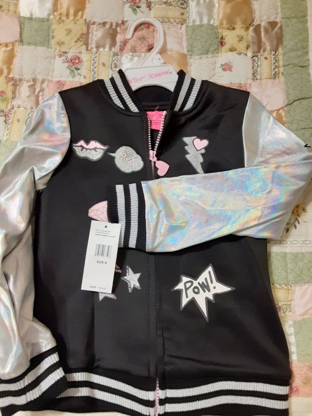 BETSEY JOHNSON Girl's Rock N Roll Bomber Jacket