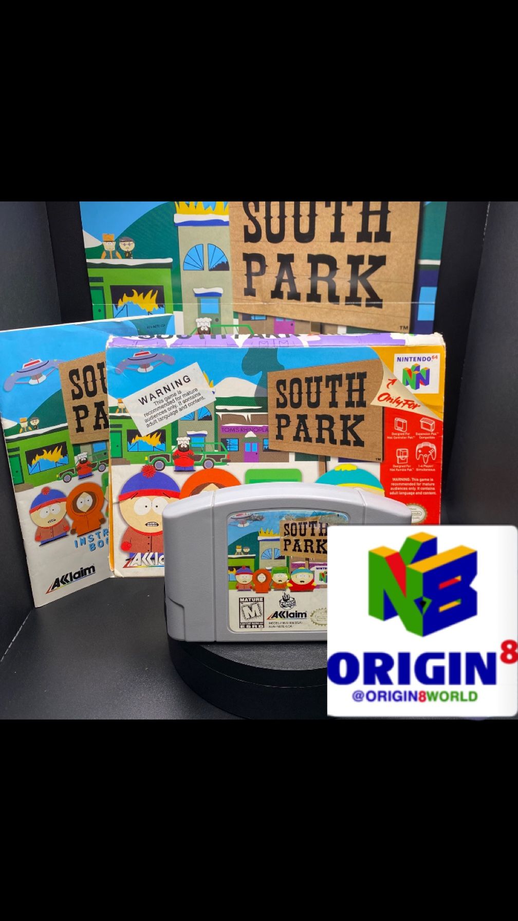 South Park CIB Complete In Box W/ Poster For Nintendo 64 Cleaned/Tested/Authentic Video Game N64