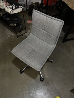 Grey Fabric Upholstered Swivel Office Chair