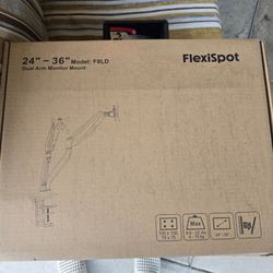 Flexispot Dual arm monitor mount for desktop mounting (NEVER USED)