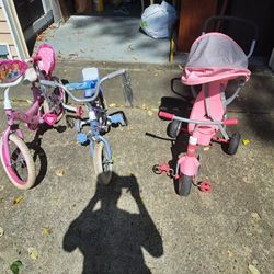 3 Girls Bikes 2y 5y 7y..... Perfect Condition 