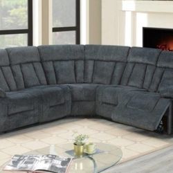 Brand New Dark Gray Sectional Recliner Sofa