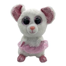 TY- 2021 Nina Ballerina white pink 6” mouse TY Beanie Boos- NWOT