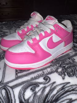 Nike Dunk Low Pink and White Sneakers Size 13C Little girls