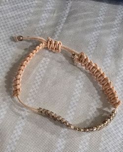 Coral and gold adjustable bracelet