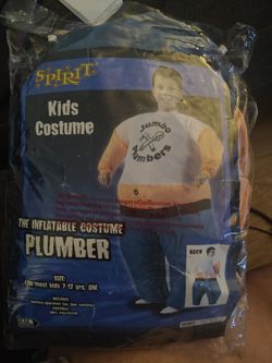 Spirit Halloween Kids Inflatable Plumber Costume (Ages 7-12)