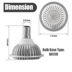 12 pk AR70 LED Light Bulb BA15D B15 Base, AC/DC12V Input, 7W 500lm for Home Household Commercial Lighting, 50W Halogen Lamp Replacement(Natural White,