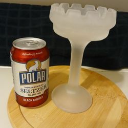 Vintage Party Lights Frosted Glass Castle Turret Candle Holder. 7 And 1/2 In. No Chips Or Cracks.