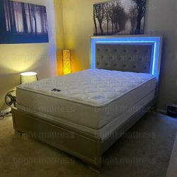 🛏 💥 QUEEN BED FRAME LYSSA $475 WITH LED Mattress NOT included 💥 KING $590⚡️💥 