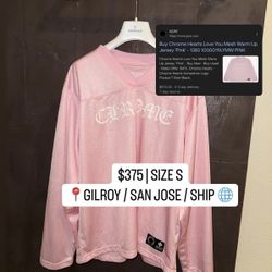 $375 | SIZE S | Chrome Hearts “Love You” Mesh Warm-Up Jersey