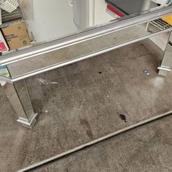 2 Pices  mirrored  Coctail Table With Side Table 