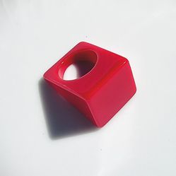 Geometric Red Resin Ring 1970/1980ies Vintage 