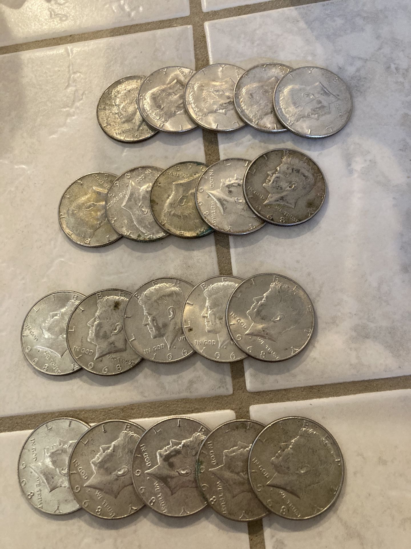 1968 Half Dollars 20 Coins