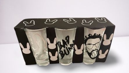 Custom  Made  Shot Glass Of 3 (bad bunny)