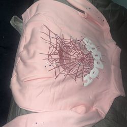Pink spider hoodie large