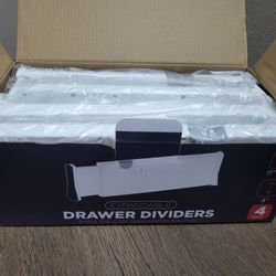 Drawer Dividers Organizer 4 Pack, Adjustable Separators 4" High Expandable from 11-17" for Bedroom, Bathroom, Closet, Clothing, Office, Kitchen (White