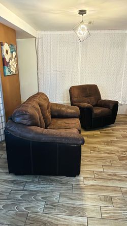 Brown Sofa and Armchair Set