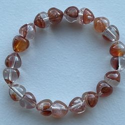 Genuine Bold Red Fire Quartz Beaded Bracelet