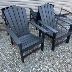 Set Of 4 Stackable Pollywood Adirondack Chairs NEW Never Used 