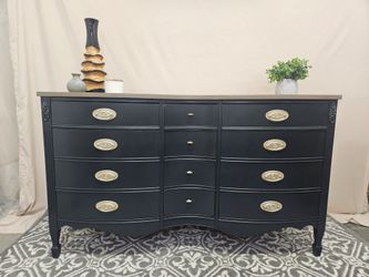 Vintage Dixie Mahogany Dresser | Refinished Solid Wood | 12 Drawers | Delivery Available