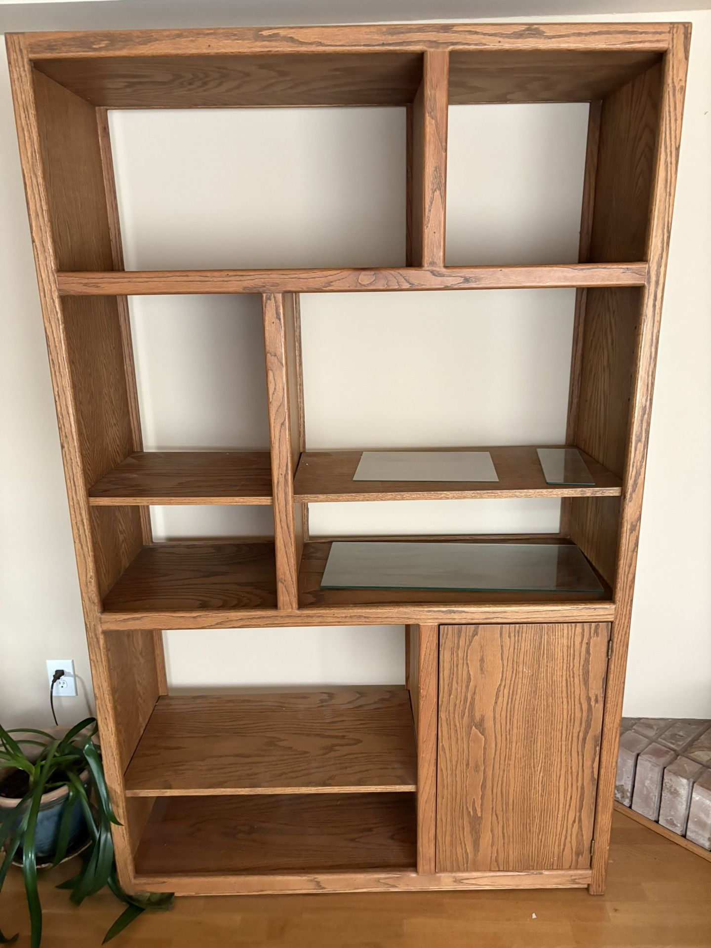 Oak Finish Bookshelf - curio Display