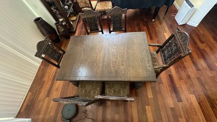 Beautiful Vintage American Solid Wood Dining Set – Seats Up to 10