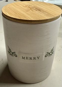 Holly & Joy Merry Christmas Decorative Jar