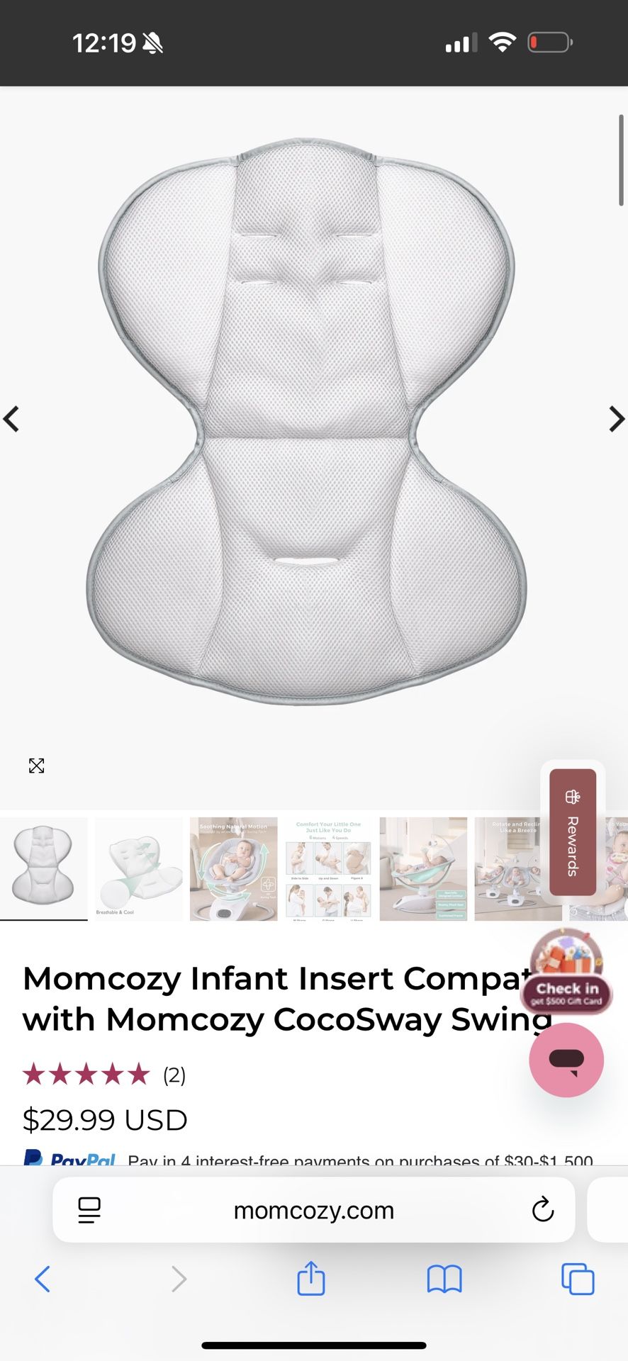 Momcozy Electric Baby Swing + Infant Insert