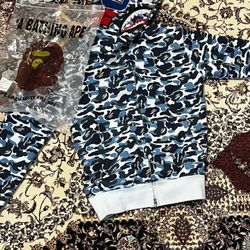 Blue Bape Hoodie 