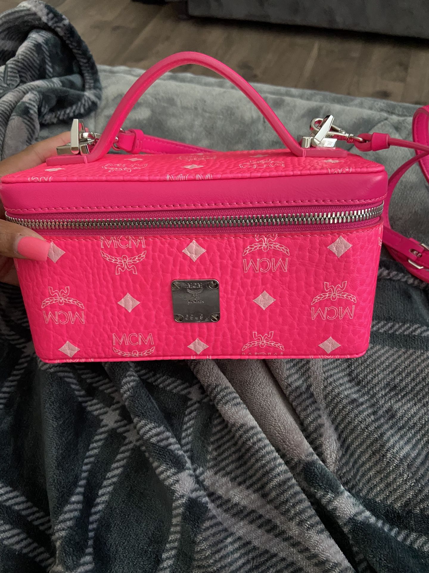 Mcm Neon Pink Vanity Bag 