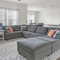 3-Piece Ashley Sectional with Chaise Lounge and Ottoman (with storage)