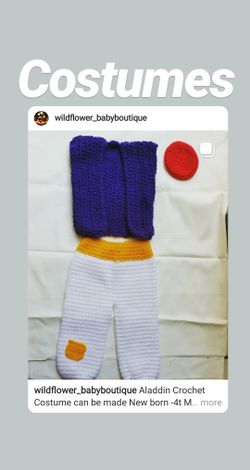 Baby Aladdin crochet costume
