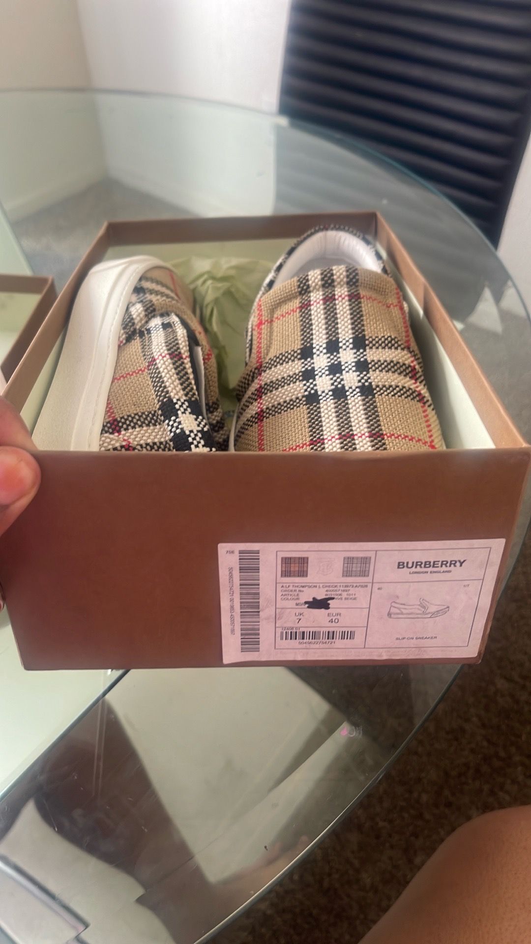Authentic Burberry shoes with receipt